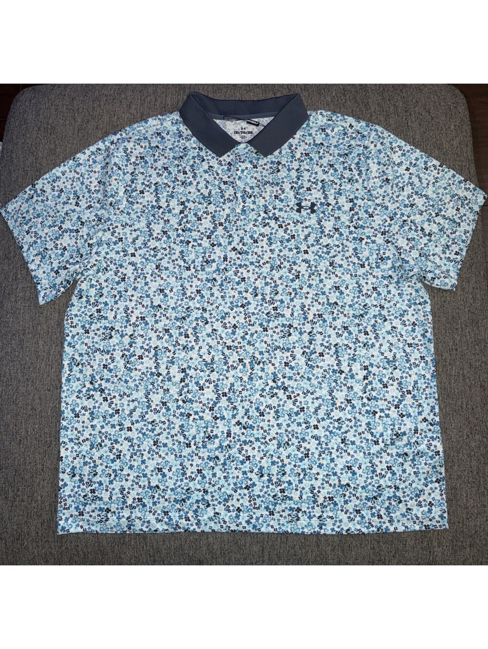 Under Armour Men’s 2XL Match Play Golf “Blue Flower” Polo 1377377-108 NWT